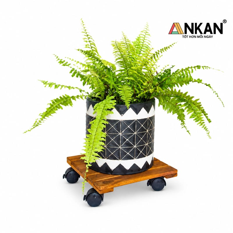Kệ Để Chậu Cây Có Bánh Xe Màu Vàng Hình Vuông 30cm 9 kệ để chậu cây có bánh xe