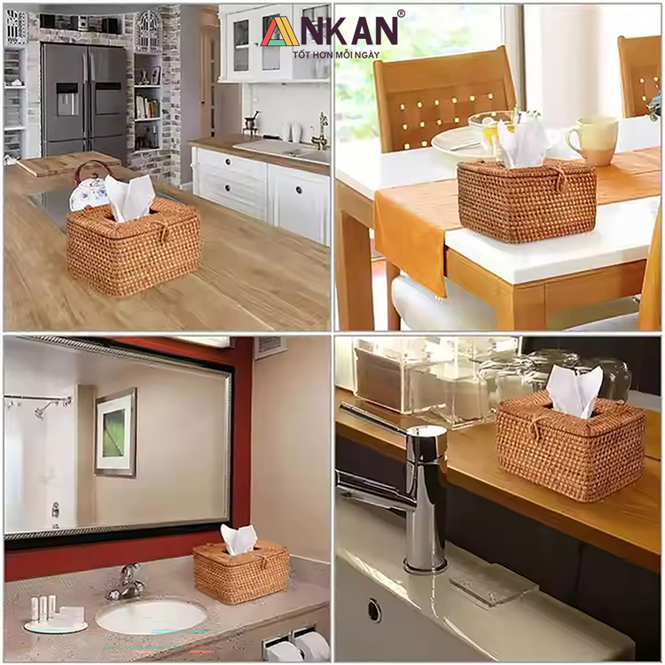 Hộp Đựng Khăn Giấy Mây Tre Đan Tự Nhiên 17 hộp đựng khăn giấy