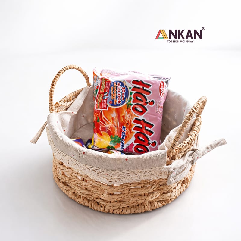 Giỏ Picnic Hình Tròn Có Quai Xách Đan Tay Thủ Công 13 Giỏ Picnic Hình Tròn Có Quai Xách