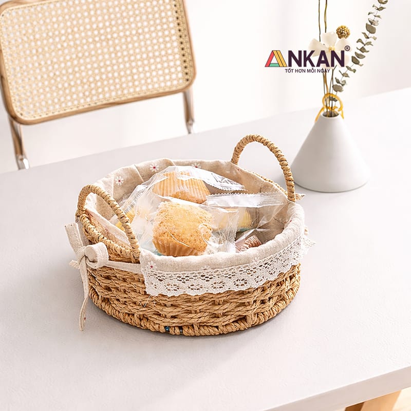 Giỏ Picnic Hình Tròn Có Quai Xách Đan Tay Thủ Công 12 gio coi co quai 8 1