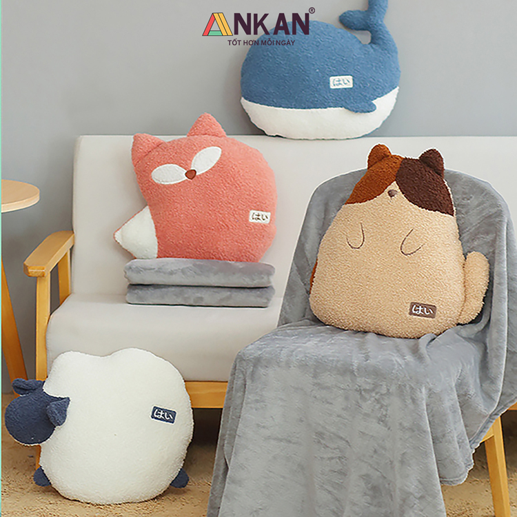 Bộ Chăn Gối Văn Phòng Phong Cách Nhật Bản 8 Chăn gối văn phòng