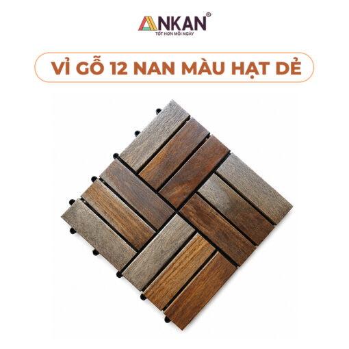 Sàn Gỗ Ban Công Vỉ Nhựa 12 Nan Màu Đen