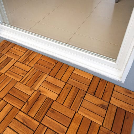 Vỉ Gỗ Lót Sàn Ban Công 12 Nan Màu Vàng 11 vỉ gỗ lót sàn ban công