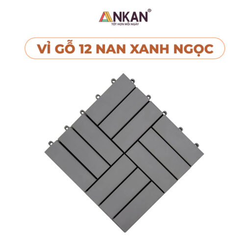 Sàn Gỗ Ban Công Chung Cư 12 Nan Màu Xám Xanh