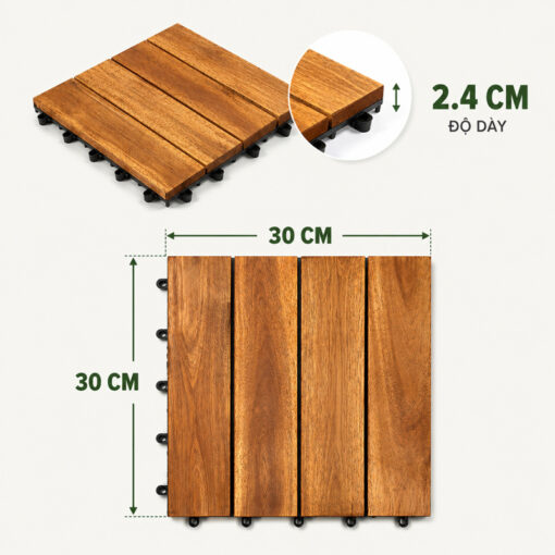 Alternative view of Tấm Ván Sàn Gỗ Vỉ Nhựa Tự Lắp Ráp 4 Nan Màu Vàng