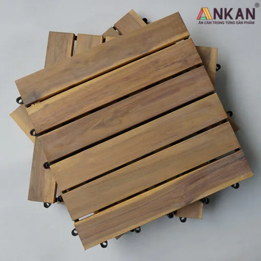 Alternative view of Vỉ Gỗ Lót Sàn Ngoài Trời 6 Nan Màu Vàng Cát