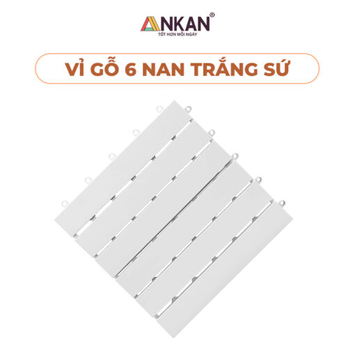 Ván Sàn Gỗ Tự Nhiên 6 Nan Màu Trắng Snow