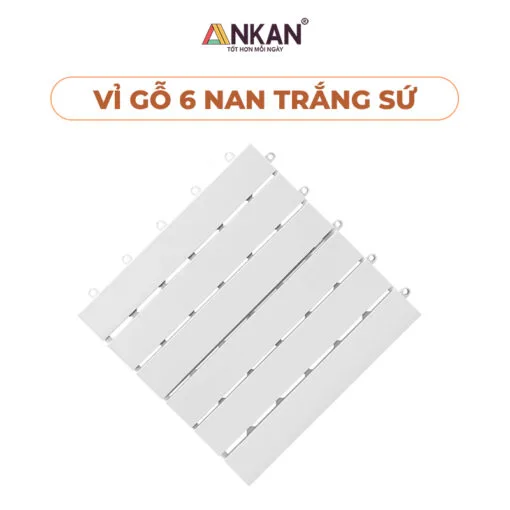 Ván Sàn Gỗ Tự Nhiên 6 Nan Màu Trắng Snow