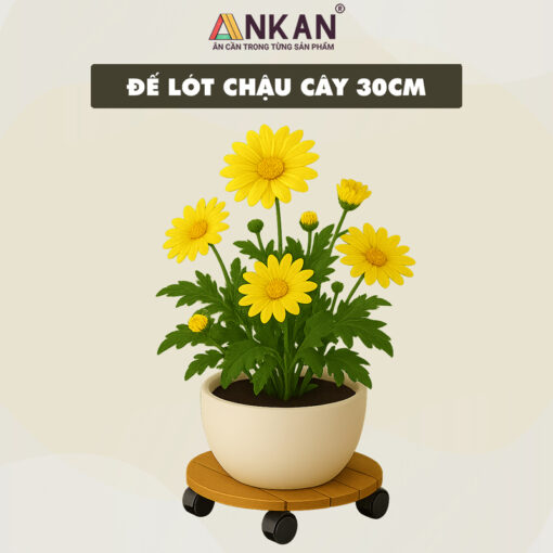 Đế Lót Chậu Cây Có Bánh Xe Màu Vàng D30cm