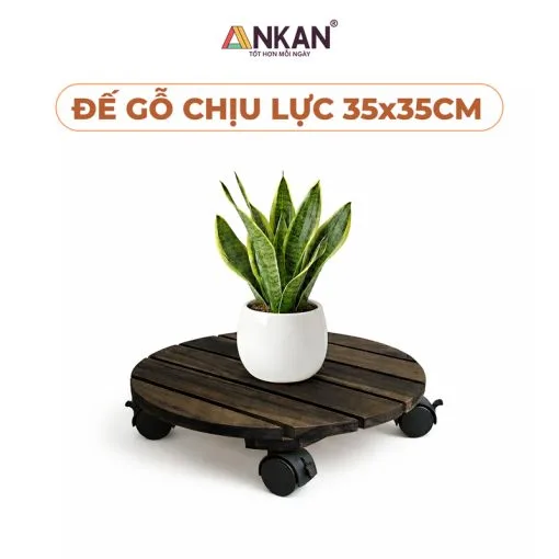 Đế Để Chậu Cây Có Bánh Xe Màu Đen Đường Kính 35cm
