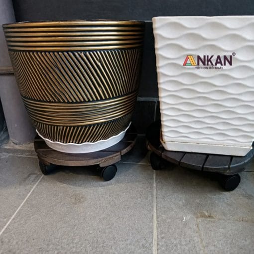 Đế Để Chậu Cây Có Bánh Xe Màu Đen Đường Kính 35cm - Ảnh 6
