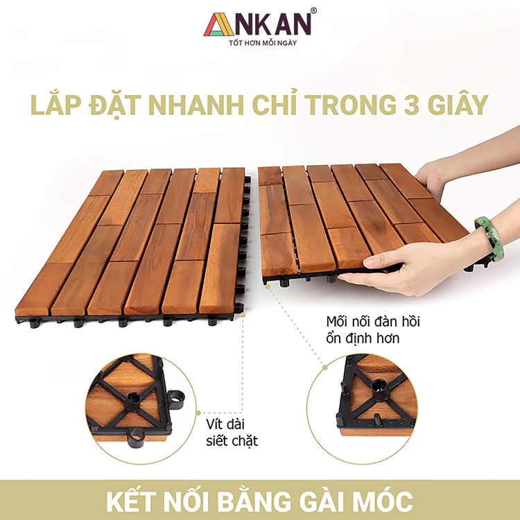 Lót Sàn Ban Công Bằng Vỉ Gỗ 15 Nan Tự Nhiên 3 Lót Sàn Ban Công Bằng Vỉ Gỗ 15 Nan Tự Nhiên - Ảnh 3