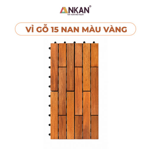 Lót Sàn Ban Công Bằng Vỉ Gỗ 15 Nan Tự Nhiên
