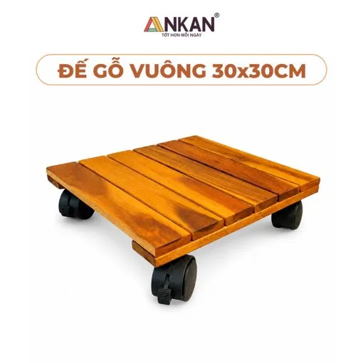 Kệ Để Chậu Cây Có Bánh Xe Màu Vàng Hình Vuông 30cm
