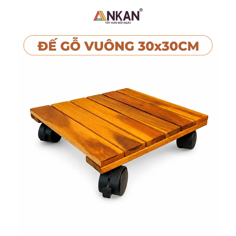 Kệ Để Chậu Cây Có Bánh Xe Màu Vàng Hình Vuông 30cm
