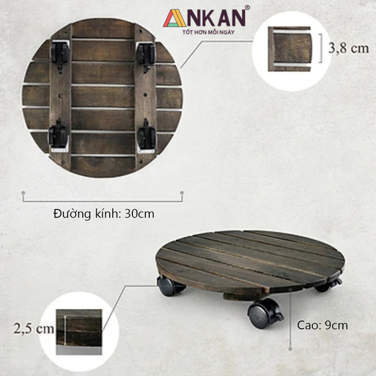 Đế Lót Chậu Cây Cảnh Màu Đen - Tròn 30cm 9 de lot chau cay tron den 30cm 12
