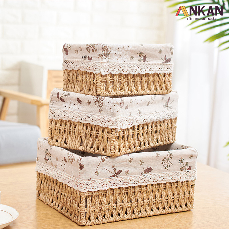 Giỏ Mây Đựng Đồ, Đựng Đồ Ăn Vặt, Đựng Mỹ Phẩm Để Bàn 13 1 10