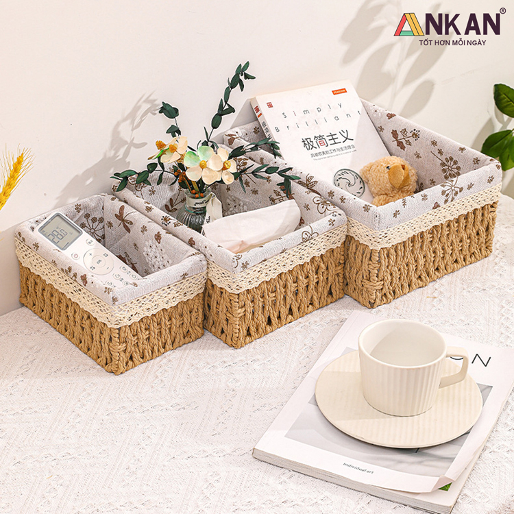 Giỏ Mây Đựng Đồ, Đựng Đồ Ăn Vặt, Đựng Mỹ Phẩm Để Bàn 14 1 11