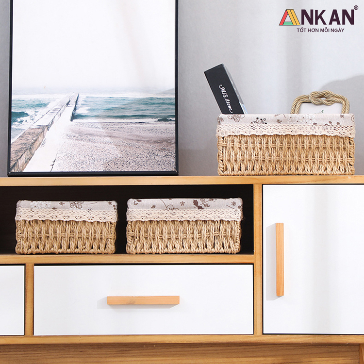 Giỏ Mây Đựng Đồ, Đựng Đồ Ăn Vặt, Đựng Mỹ Phẩm Để Bàn 15 1 12