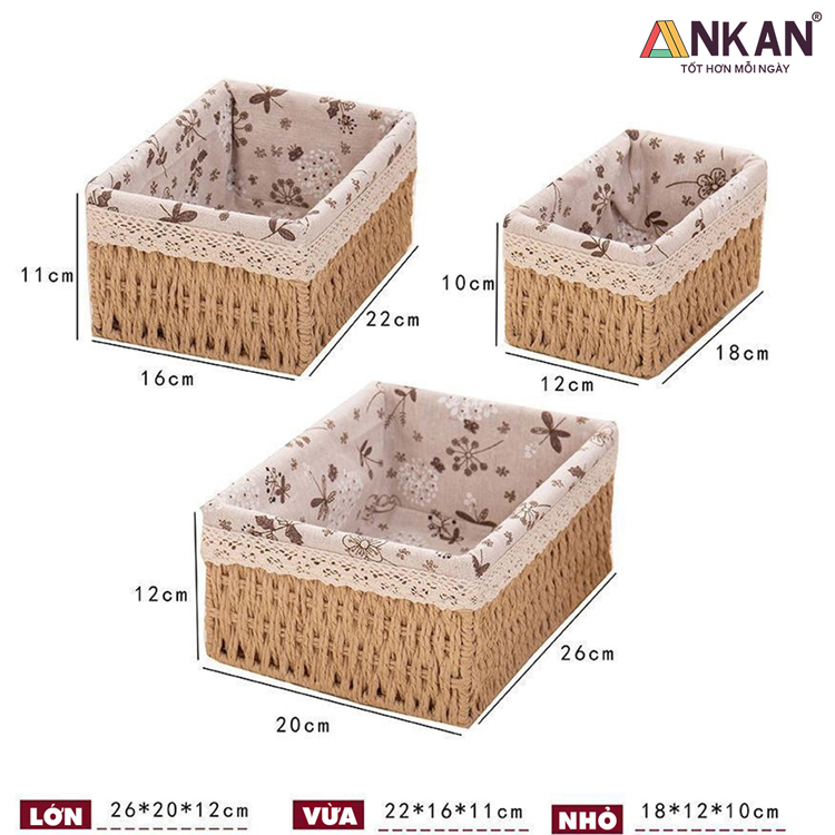 Giỏ Mây Đựng Đồ, Đựng Đồ Ăn Vặt, Đựng Mỹ Phẩm Để Bàn 9 gio coi 31
