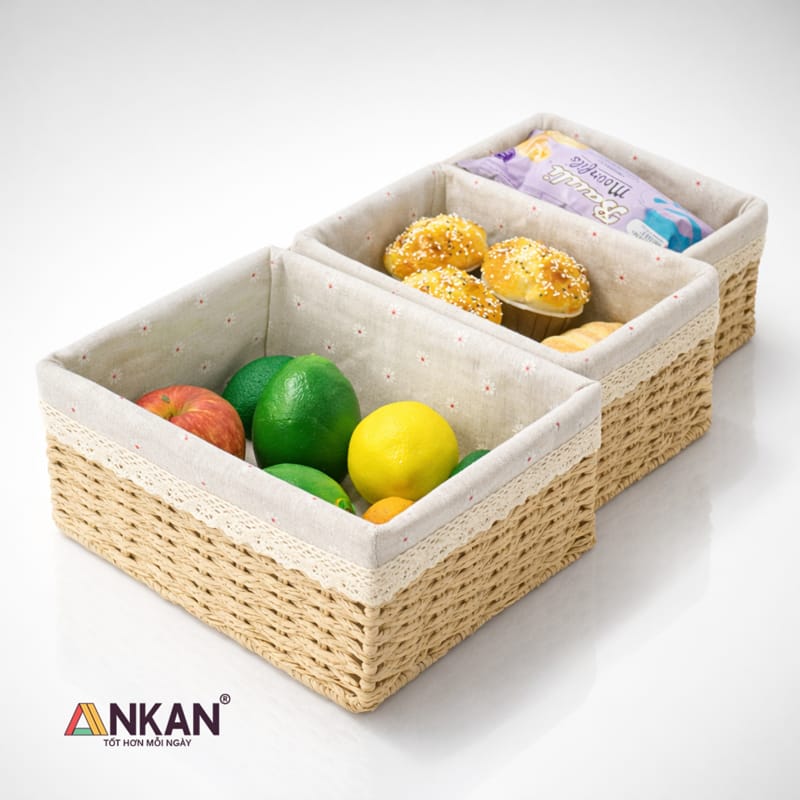 Giỏ Cói Lót Vải Hoa Cúc Đựng Đồ Mỹ phẩm, Phụ kiện 4 Giỏ Cói Lót Vải Hoa Cúc Đựng Đồ Mỹ phẩm, Phụ kiện - Ảnh 4