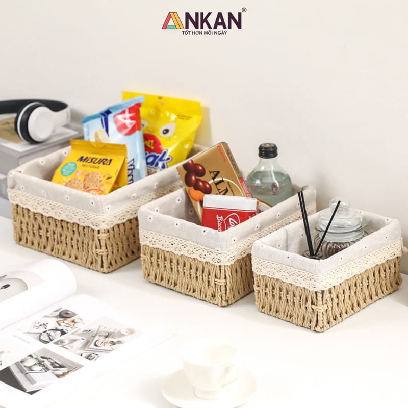 Giỏ Cói Lót Vải Hoa Cúc Đựng Đồ Mỹ phẩm, Phụ kiện 6 Giỏ Cói Lót Vải Hoa Cúc Đựng Đồ Mỹ phẩm, Phụ kiện - Ảnh 6