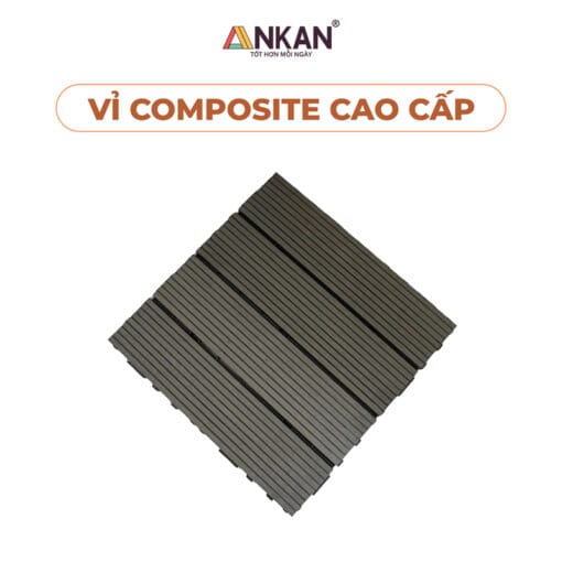 Vỉ Gỗ Nhựa Ngoài Trời Composite Màu Xanh Đậm 4 Thanh