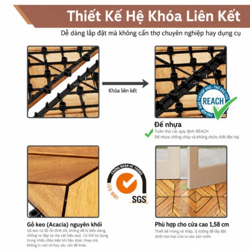 Sàn Gỗ Vỉ Nhựa Lót Ban Công Chung Cư Loại Đặc Biệt 8 vi go lot san 4