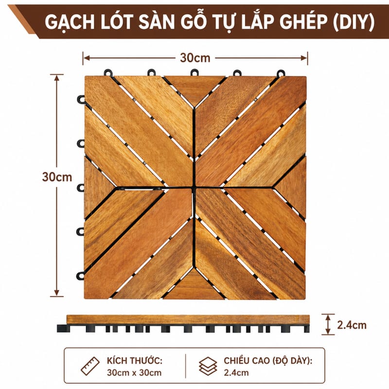 Sàn Gỗ Vỉ Nhựa Lót Ban Công Chung Cư Loại Đặc Biệt 11 vi go lot san 5