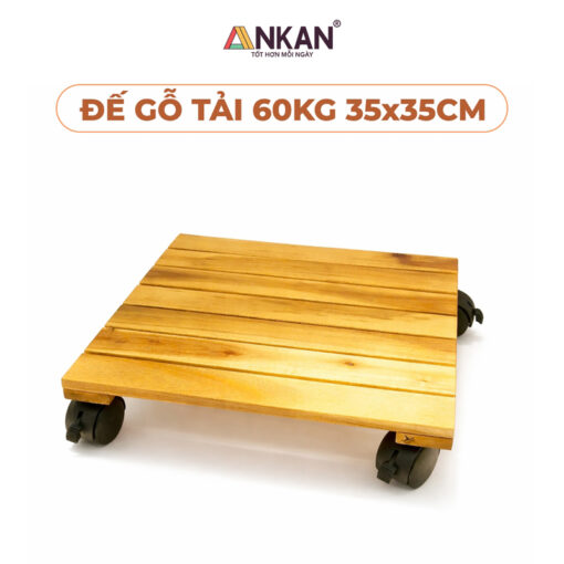 Đế Chậu Cây Có Bánh Xe 35cm Vuông Vàng