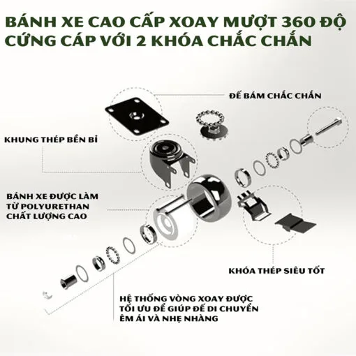 Alternative view of Kê Để Chậu Cây Thế Hệ Mới Bánh Xe Không Tiếng Ồn