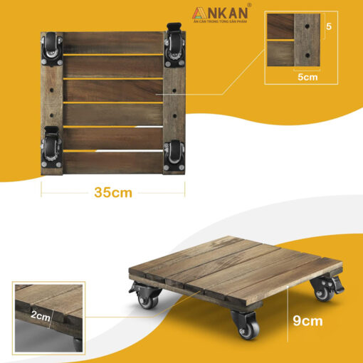 Kê Để Chậu Cây Thế Hệ Mới Bánh Xe Không Tiếng Ồn - Hình ảnh 4