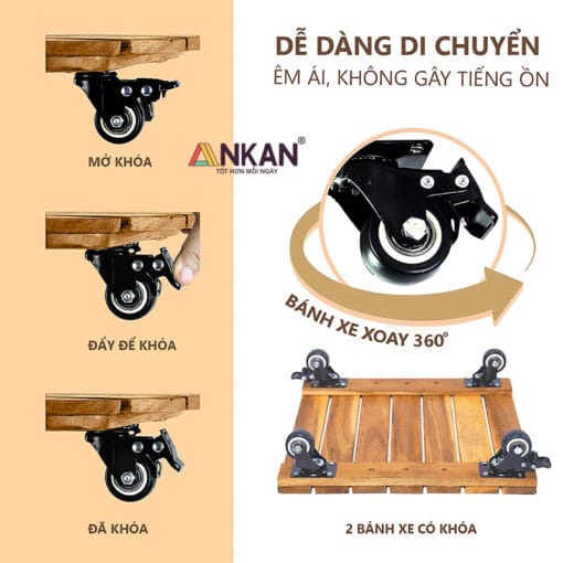 Đế chậu cảnh có bánh xe