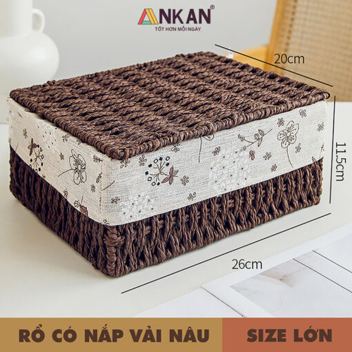 Rổ cói đựng đồ có nắp decor trang trí nhà cửa 11 than do vai nau 11