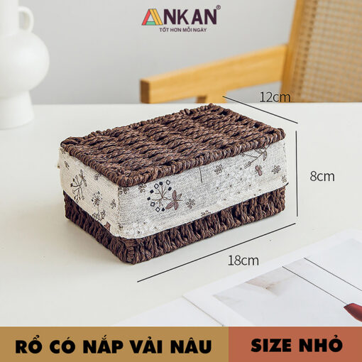 Rổ cói đựng đồ có nắp decor trang trí nhà cửa 13 than do vai nau 13
