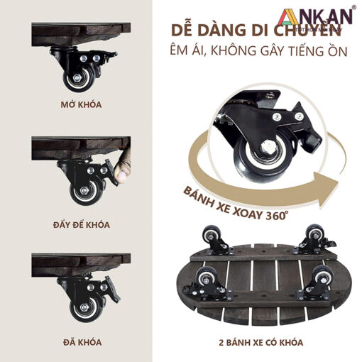 Đế Lót Chậu Cây Size 40cm, Màu Đen, Tải Trọng 150Kg - Hình ảnh 4