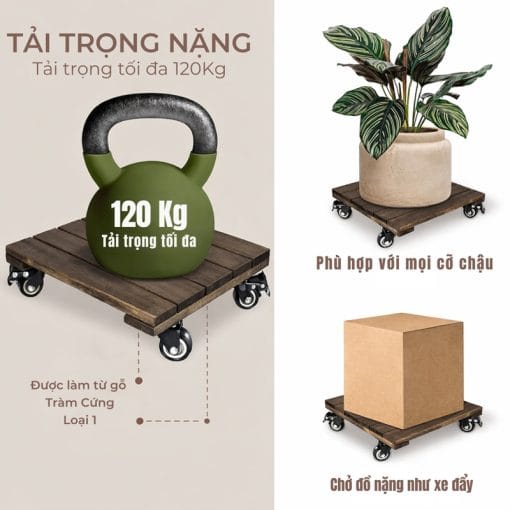 Alternative view of Chân Đế Chậu Cây Cao Cấp, Có Bánh Xe, Dễ Di Chuyển