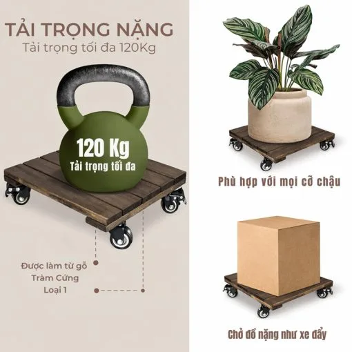 Alternative view of Chân Đế Chậu Cây Cao Cấp, Có Bánh Xe, Dễ Di Chuyển