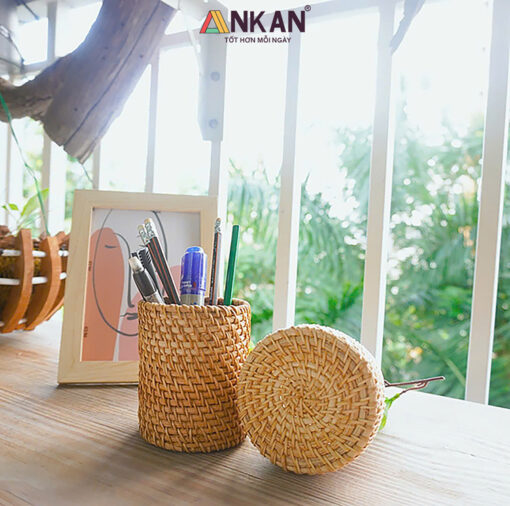 Cốc Mây Tre Đan Thủ Công Đa Năng – Đựng Bút, Cắm Hoa 10 coc may 11