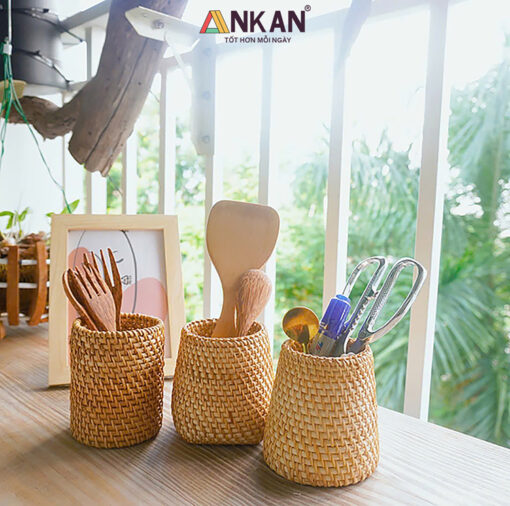 Cốc Mây Tre Đan Thủ Công Đa Năng – Đựng Bút, Cắm Hoa 11 coc may 16