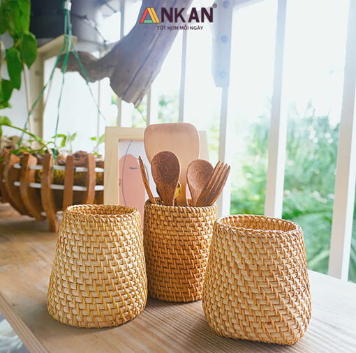 Cốc Mây Tre Đan Thủ Công Đa Năng – Đựng Bút, Cắm Hoa