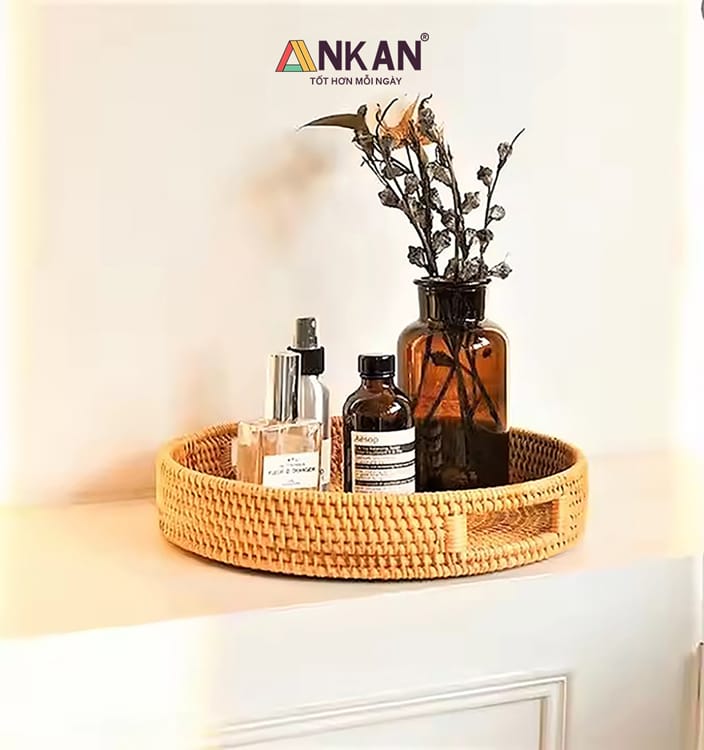 Khay Mây Guột Đựng Đồ Ăn, Trái Cây Trang Trí Bàn Ăn 13 khay may 28