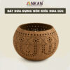 Đèn Tealight Gáo Dừa Hoa Văn Hoa Cúc Handmade 23 coconut tealight 36