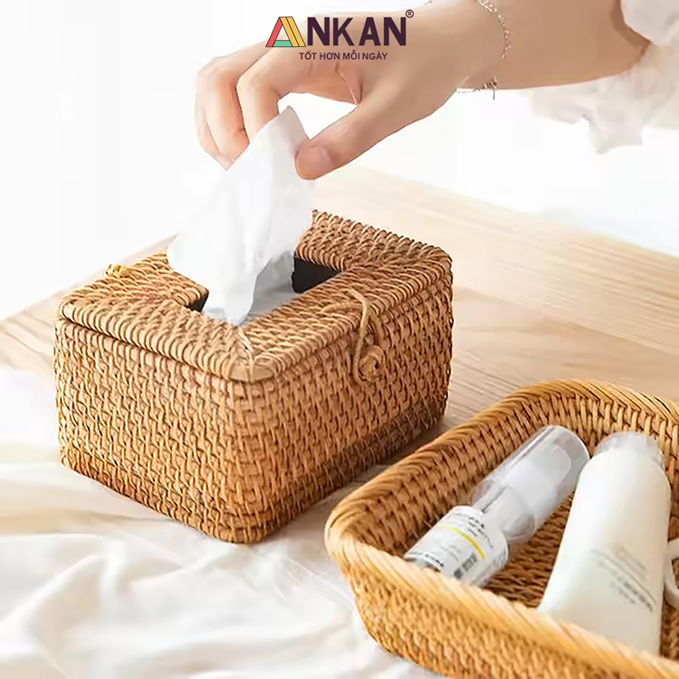 Hộp Đựng Khăn Giấy Mây Tre Đan Tự Nhiên 18 Tissue box 14 1