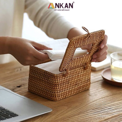 Hộp Đựng Khăn Giấy Mây Tre Đan Tự Nhiên 9 Tissue box 5
