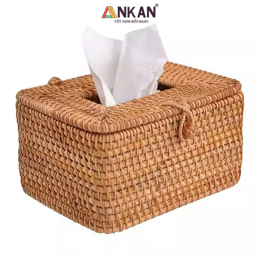 Hộp Đựng Khăn Giấy Mây Tre Đan Tự Nhiên