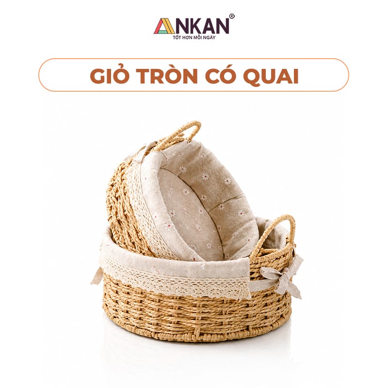Giỏ Picnic Hình Tròn Có Quai Xách Đan Tay Thủ Công 1 Giỏ Picnic Hình Tròn Có Quai Xách Đan Tay Thủ Công