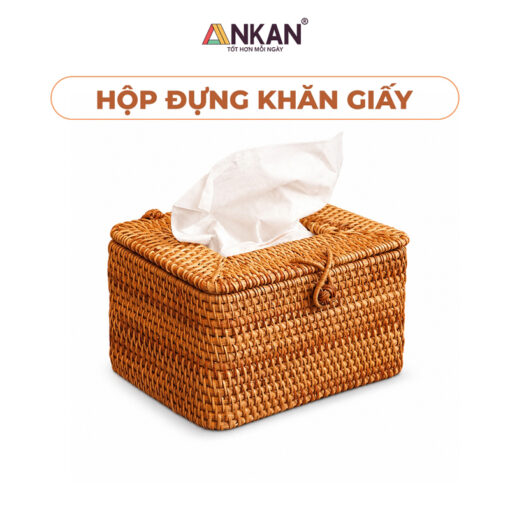 Hộp Đựng Khăn Giấy Mây Tre Đan Tự Nhiên