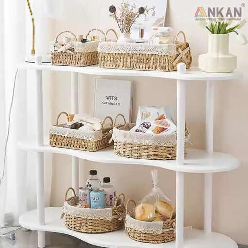 Giỏ Picnic Hình Tròn Có Quai Xách Đan Tay Thủ Công - Hình ảnh 2