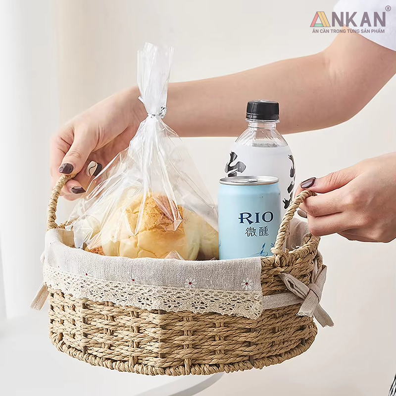 Giỏ Đựng Đồ Ăn Vặt Có Quai Hình Bầu Dục 14 giỏ đựng đồ ăn vặt